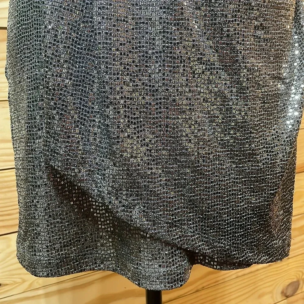 Wendye Chaitin Silver Sequin Size Medium Mini Sleeveless EUC🌟 Formal Dress - Picture 7 of 12